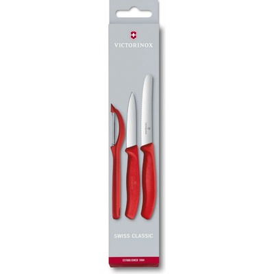 Victorinox sada nožů s škrabkou červená 3 ks 6.7111.3