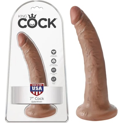 Пенис дилдо с вакуумна основа, 19, 5см. - King Cock Brown (PIPE550222)