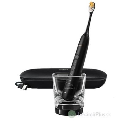 Philips Sonicare DiamondClean 9000 Black NG elektrická sonická zubná kefka (HX9911/17) s nabíjacím puzdrom a pohárom, čierna, 1x1 set
