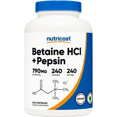 Nutricost Betaine HCL + Pepsin [240 капсули]