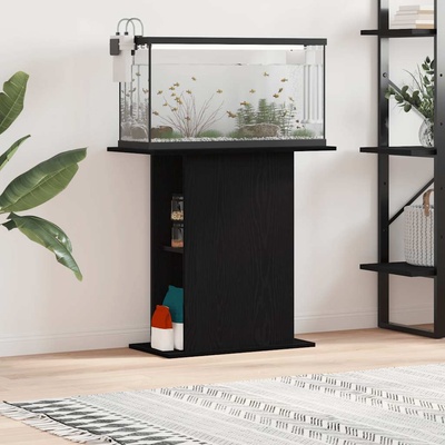 vidaXL Стойка за аквариум, черен дъб, 75x36x72, 5 см, инженерно дърво (862158)