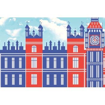 DIMEX ART s. r. o Флизелинов фототапет ретро плакат лондон 375 x 250 см