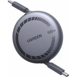 UGREEN Разтягащ се USB-C към USB-C кабел - Ugreen Nexode Retractable USB-C to USB-C PD Fast Charging Cable 100W (тъмносив) (100 см) (L531-65905)