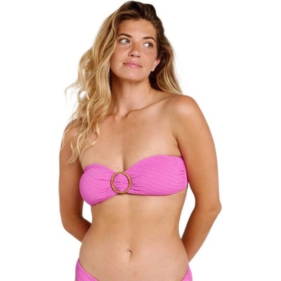 Rip Curl Custom Rib Bandeau bikini top - Pink (Super Pink)