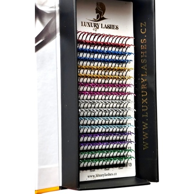 Luxury Lashes SPIKES MIX COLOR – GLITTER Zakrivenie umelých rias: C, Dĺžka umelých rias: 12 mm, Hrúbka rias: 007