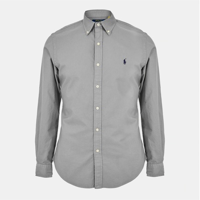 Ralph Lauren Риза с дълъг ръкав Polo Ralph Lauren Mens Slim Fit Oxford Long Sleeve Shirt - Perfect Grey