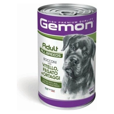 Gemon Dog Adult kousky telecí, játra, zelenina 12 x 1250 g