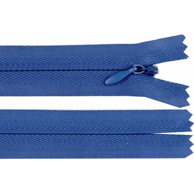 Zip spirálový skrytý No 3 délka 60 cm barva 220 modrá jeans - tmavá