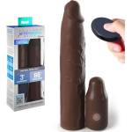  Вибриращ пенис удължител с дистанционно, 22, 9см. - X-tensions Elite Brown (D-233122)