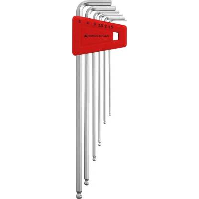 PB Swiss Tools Zástrčné klíče imbus 1,5 ÷ 5 mm dlouhé s kul. hlavouSada 6 dílů PB 212.LH-5