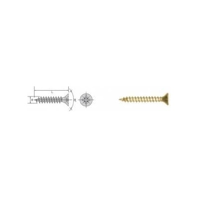Uncanny Brand Wood insert galvanized yellow full thread 4.5*30mm