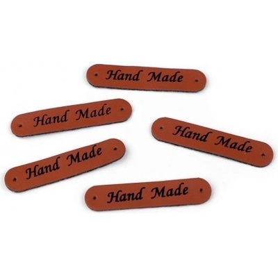 Cedulka Hand made - hnědá koňak