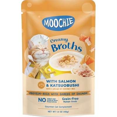 Moochie Krémové vývary s lososom a katsuobushi bez obilnín 40 g