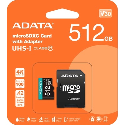 ADATA MICROSDXC 512GB AUSDX512GUI3V30SA2-RA1