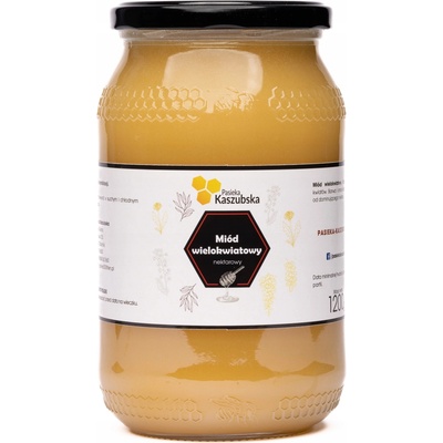 Viacdruhový kvetový med tuhý Pasieka Kaszubska 1,2 kg