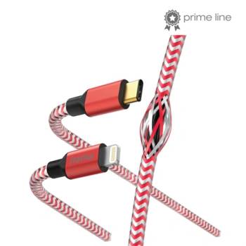 Hama 00201562 КАБЕЛ ЗА ДАННИ USB TYPE-C LIGHTNING "REFLECTIVE" 1.5M, ЧЕРВЕН (00201562)