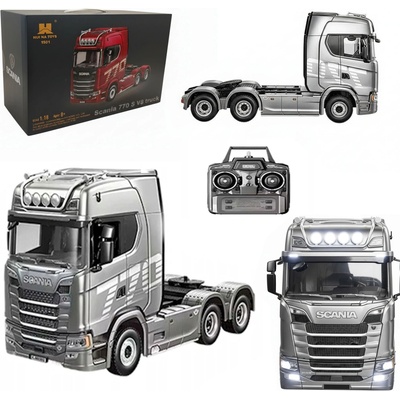 Coil Dálkově Ovládané Nákladní Auto SCANIA 770S TIR RC na Dálkové Ovládání Stříbrné 1:18