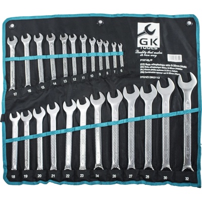 GK Tools sada očkoplochých klíčů 6-32 mm 24 dílů matný chrom P16145/P