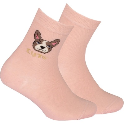 Wola Dievčenské ponožky so vzorom CUTE ružové