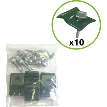 EKOfence Príchytka nap. drôtu so skrutkou ZnPVC zelená 10ks 4455