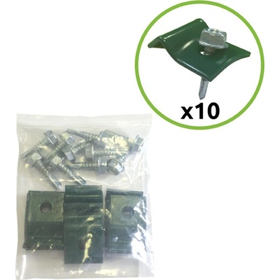 EKOfence Príchytka nap. drôtu so skrutkou ZnPVC zelená 10ks 4455