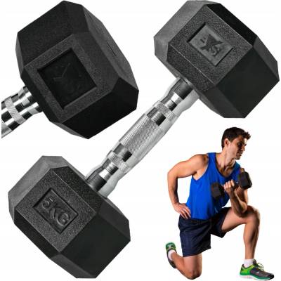 Activ Space Potažené pogumované činky s pevnou váhou 1 x 5 kg