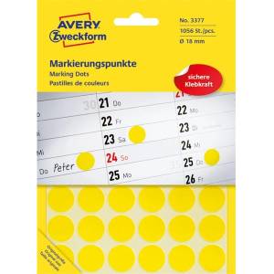 AVERY 3377 18mm 1056pcs жълт маркер (3377)