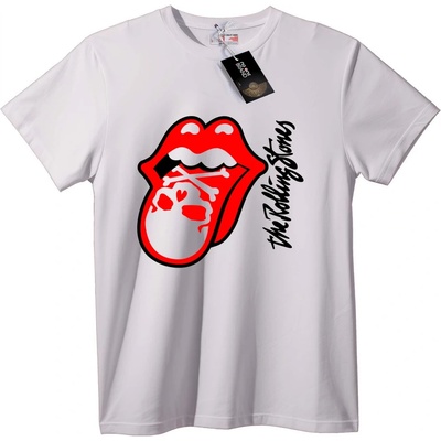 NOONEBRAND Тениска Rolling Stones Червени Устни - 2XL, Black