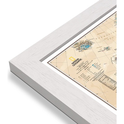 National Geographic Evropa - nástěnná mapa Executive 118 x 92 cm Varianta: mapa v dřevěném rámu, Provedení: Pegi bílý
