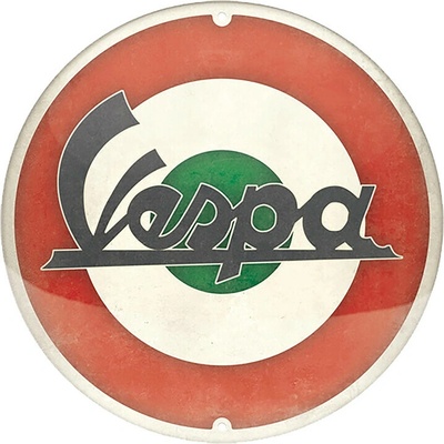 Plechová ceduľa Vespa - Logo Italian, Ø 35 cm