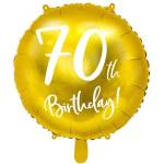 Party Deco Фолиев Балон с Надпис "70th Birthday", Златен (FB24M-70-019)