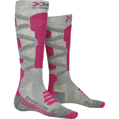 X-Bionic Lyžiarske ponožky Ski Silk Merino 4.0 WMN 20/21 Grey Melange/Pink