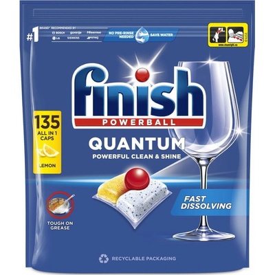 Finish Quantum All in 1 kapsle do myčky nádobí Lemon Sparkle 135 ks