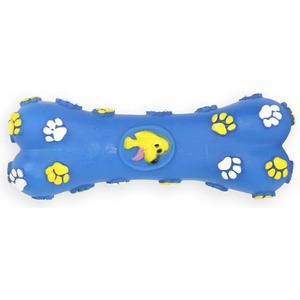 PET NOVA Играчка за куче - винилова свиреща костичка, синя 15см