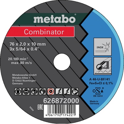 Metabo Kotúč rezný 76 x 2,0 x 10mm 626872000 3 ks