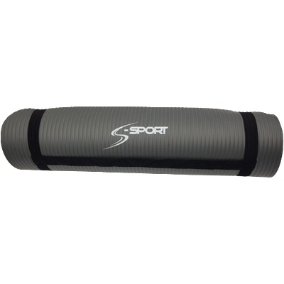 S-Sport йога постелка / фитнес постелка, дебела, сива