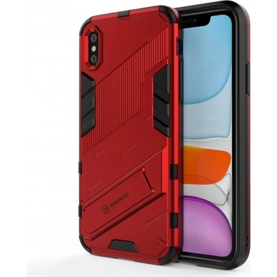 AppleKing odolné ochranné so stojančekom iPhone XR - červené