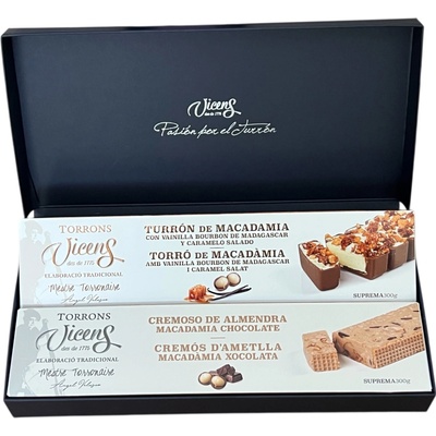 Torrons Vicens set mandlového nugátu s makadamovými ořechy 2 x 300 g