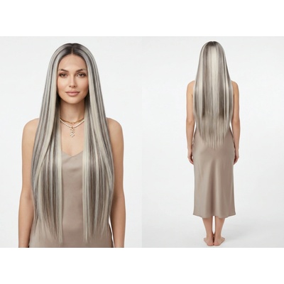 Klaudia exclusive dlhá lace front melirovaná blond hnedá melir parochňa