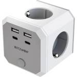 BlitzWolf BW-EC2 8-в-1 Power Cube (4xAC / 2 x USB-A / 2 x USB-C) (BW-EC2)