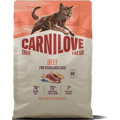 CARNILOVE TRUE FRESH CAT DRY BEEF for sterilised adult all BREEDS 2 kg