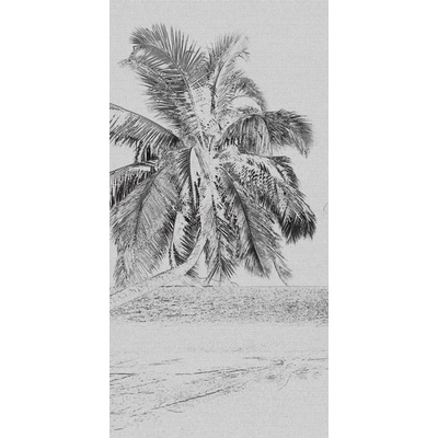 Dimex S-310 vliesová fototapeta na zeď Beach paint black rozměry 110 x 220 cm