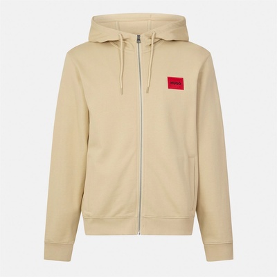 HUGO BOSS Суичър Hugo Daple Zip Through Hoodie - Open Beige