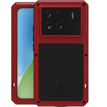 Xiaomi 15 Pro Удароустойчив LOVE MEI Метал + Силикон Калъф + Закалено Стъкло - Черен, Червен, Сребрист, Жълт