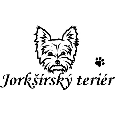Nažehlovací nápis Jorkšírský teriér Vzor: 1, Potisk: tmavě šedá, Motiv: tlapka