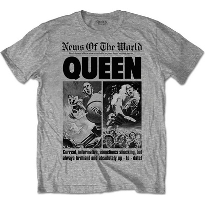 Queen tričko News of the World 40th Front Page šedé
