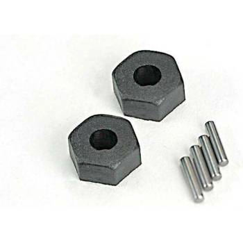 Traxxas Wheel hubs, hex (2)/ stub axle pins (2), TRX1654 (TRX1654)