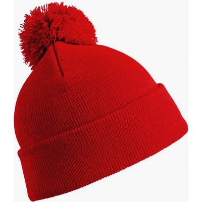 Blingstar čepice Beanie s bambulí červená