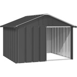 vidaXL Кучешка къща, антрацит, 116, 5x103x81, 5 см, поцинкована стомана (171540)