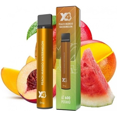 X4 Bar Zero Peach Mango Watermelon 0 mg 600 potáhnutí